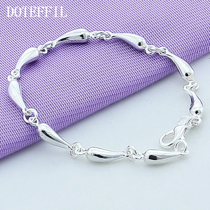 Браслет DOTEFFIL из стерлингового серебра 925 пробы в виде капель воды/капли дождя для