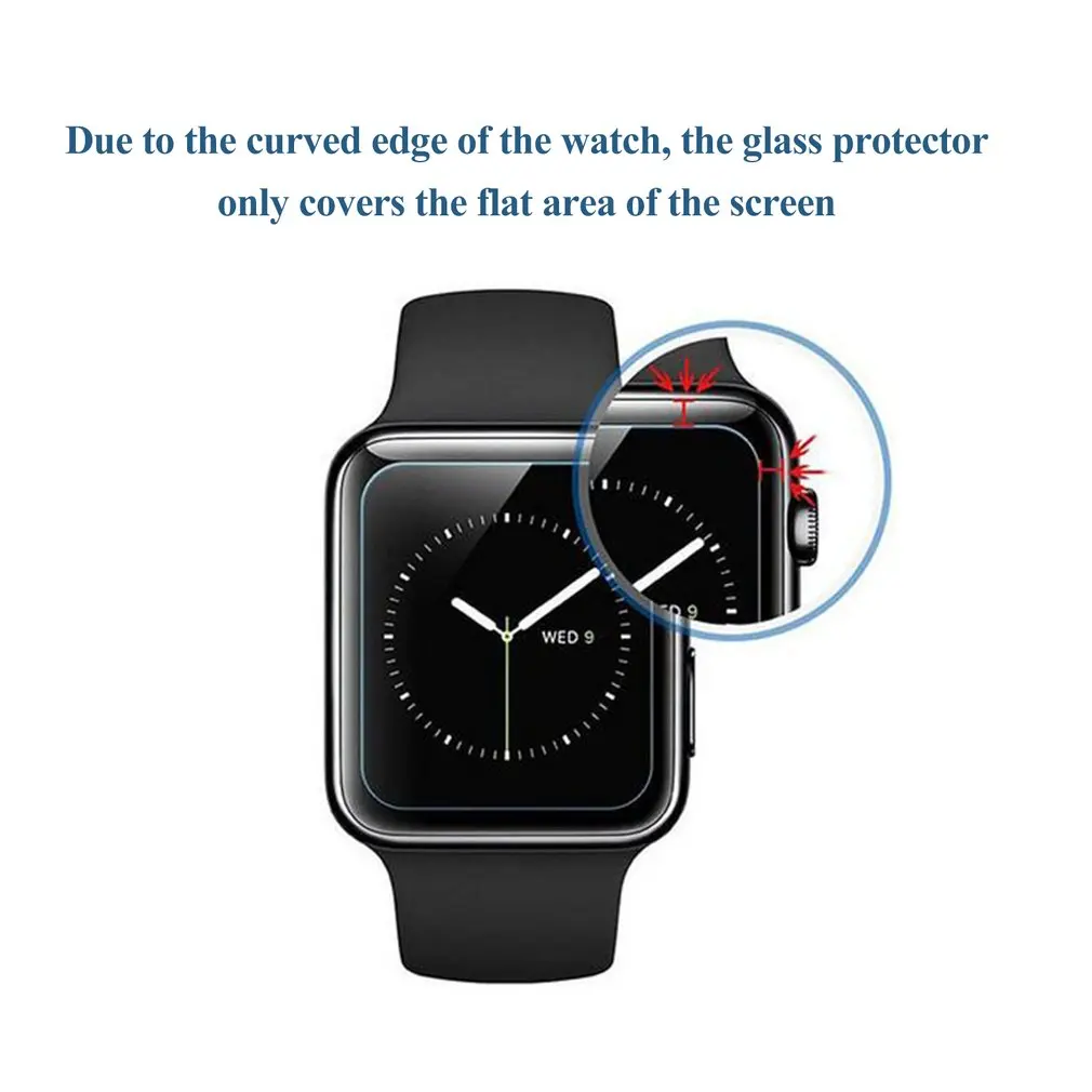Ультратонкая защитная пленка Smude-Resistant Shatter-proof закаленное стекло подходит для Apple Watch для защиты часов