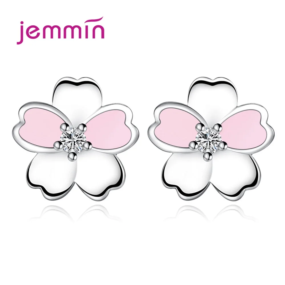 

Exquisite Boucle D'oreille Femme Flower Pattern Piercing Stud Earrings For Women 925 Sterling Silver Cubic Zirconia Ear Jewelry