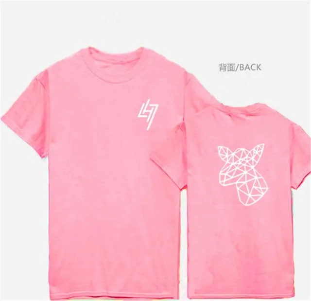 PINK1 Футболка с надписью «Mainlead Kpop EXO Luhan reloated»; футболки унисекс; хлопковые футболки с короткими рукавами - Цвет: PINK1