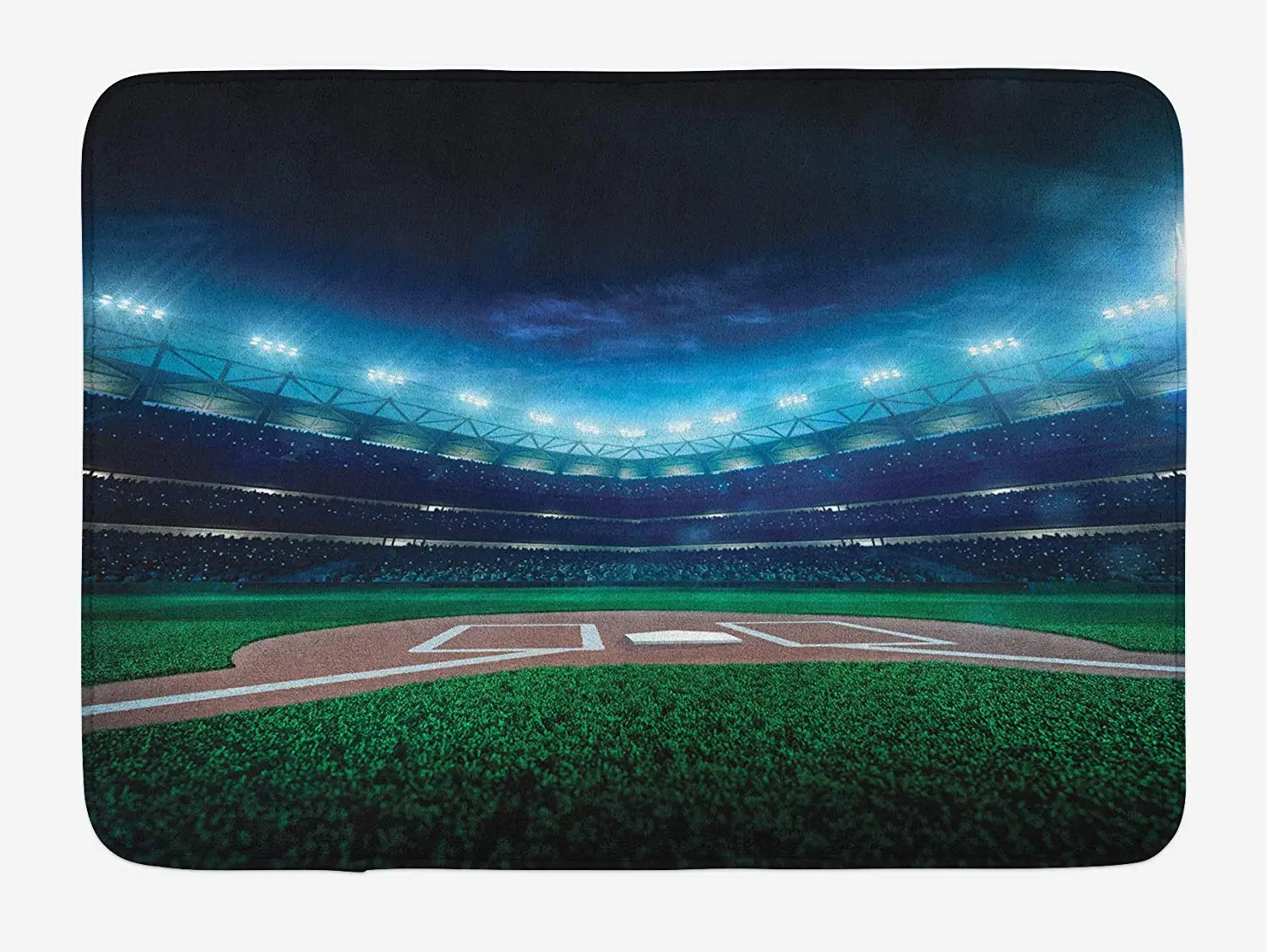 Фото Baseball Bath Mat Professional Field at Night Vibrant Playground Stadium League Theme Print Plush Bathroom Дом и сад Baseball Bath Mat Professional Field at Night Vibrant Playground Stadium League Theme Print Plush Bathroom Дом и сад