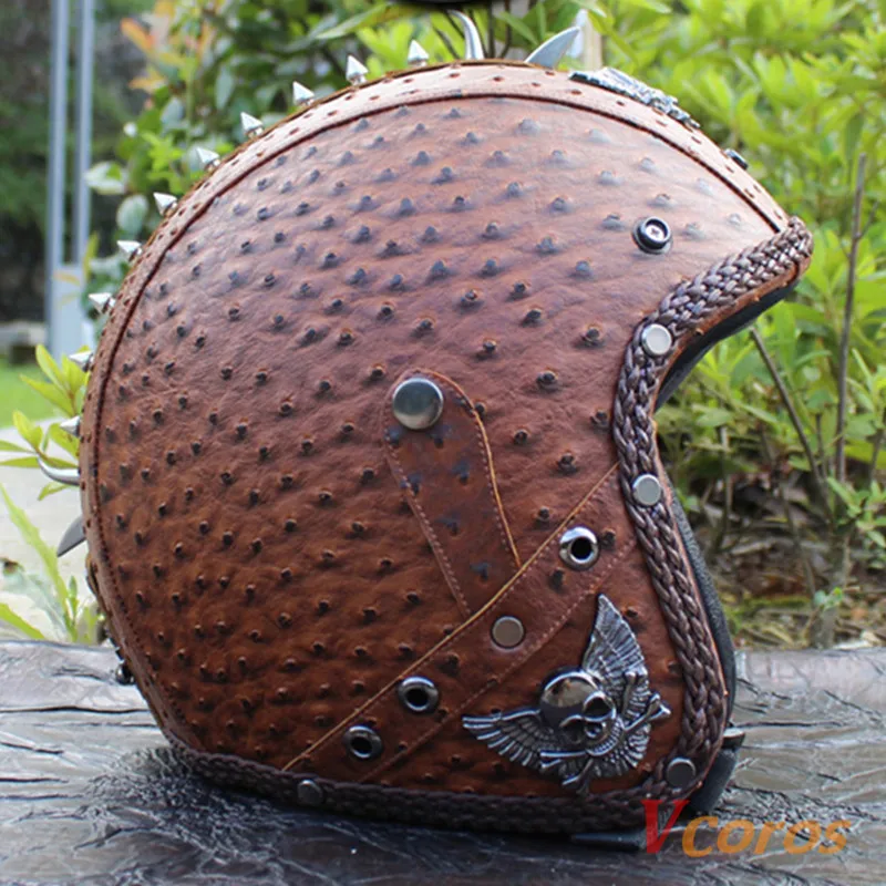 Индивидуальный заказ новый осенне-зимний винтажный Ретро мотоциклетный шлем из