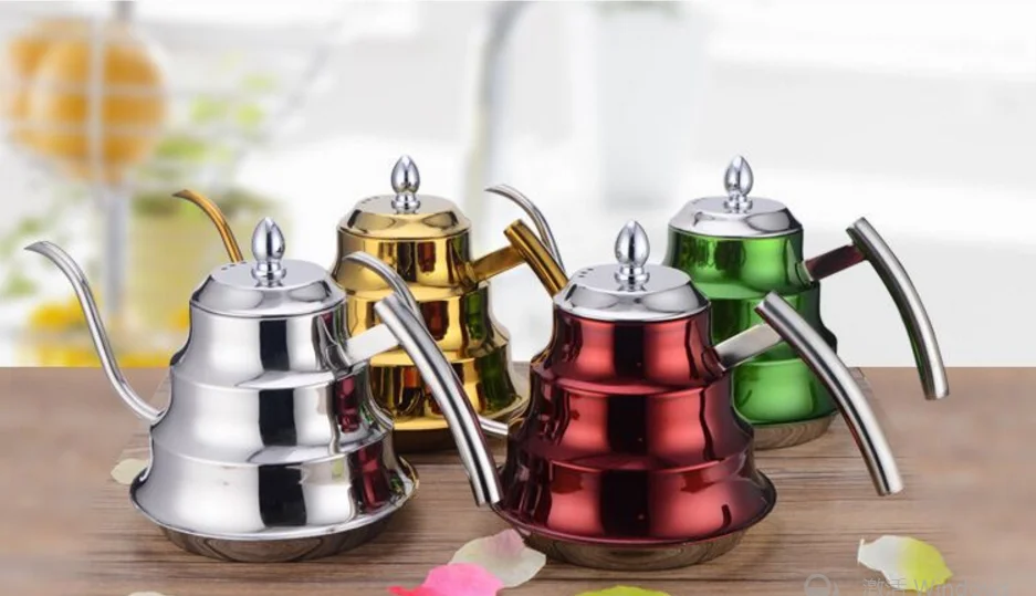 Seluna 1.2L кофейник из нержавеющей стали с гусиным краем, чайник с фильтром, ручной капельный кофейник, чайный Перколятор, чайник