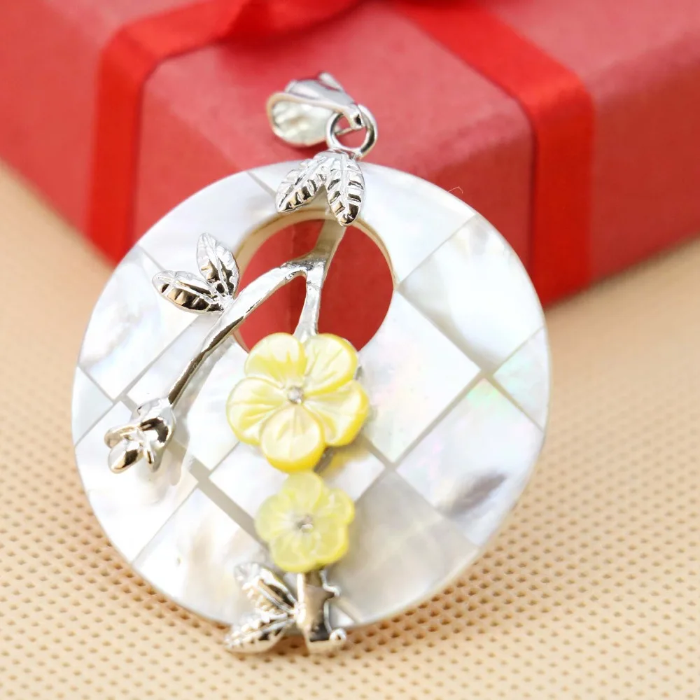 Ethnic Chic Natural Abalone seashells sea shell pendants Embroider flower Accessories paua DIY jewelry making design diy crafts | Украшения