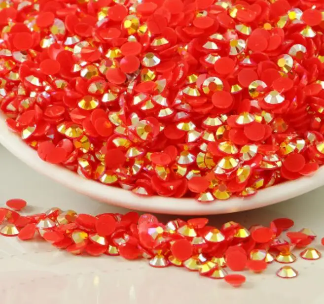 Блестящий красный Желейный камень для рукоделия 2 мм 3 4 5 6 цветные стразы из смолы