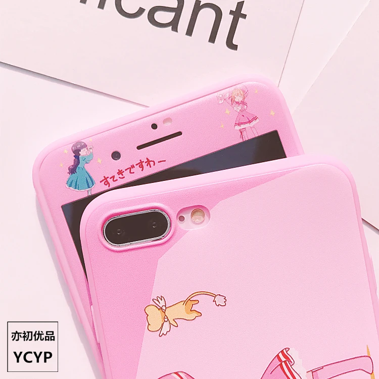 Чехол для iphone XS Max Sailor Moon+ пленка для экрана из закаленного стекла, Чехол для карт Sakura для iphone X XR 6 6 S 7 plus 8 8 plus