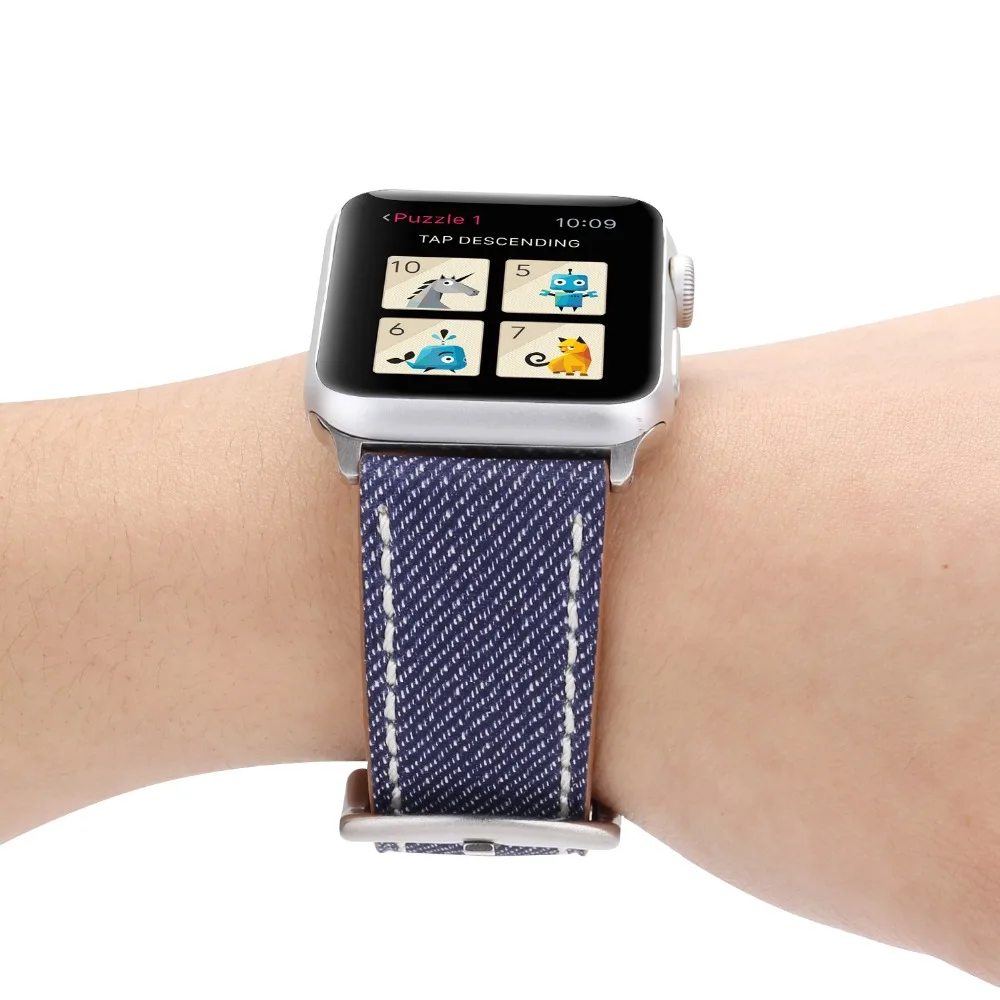 Ковбойский ремешок из натуральной кожи для apple watch series 4 3 2 1 сменный Браслет мягкой