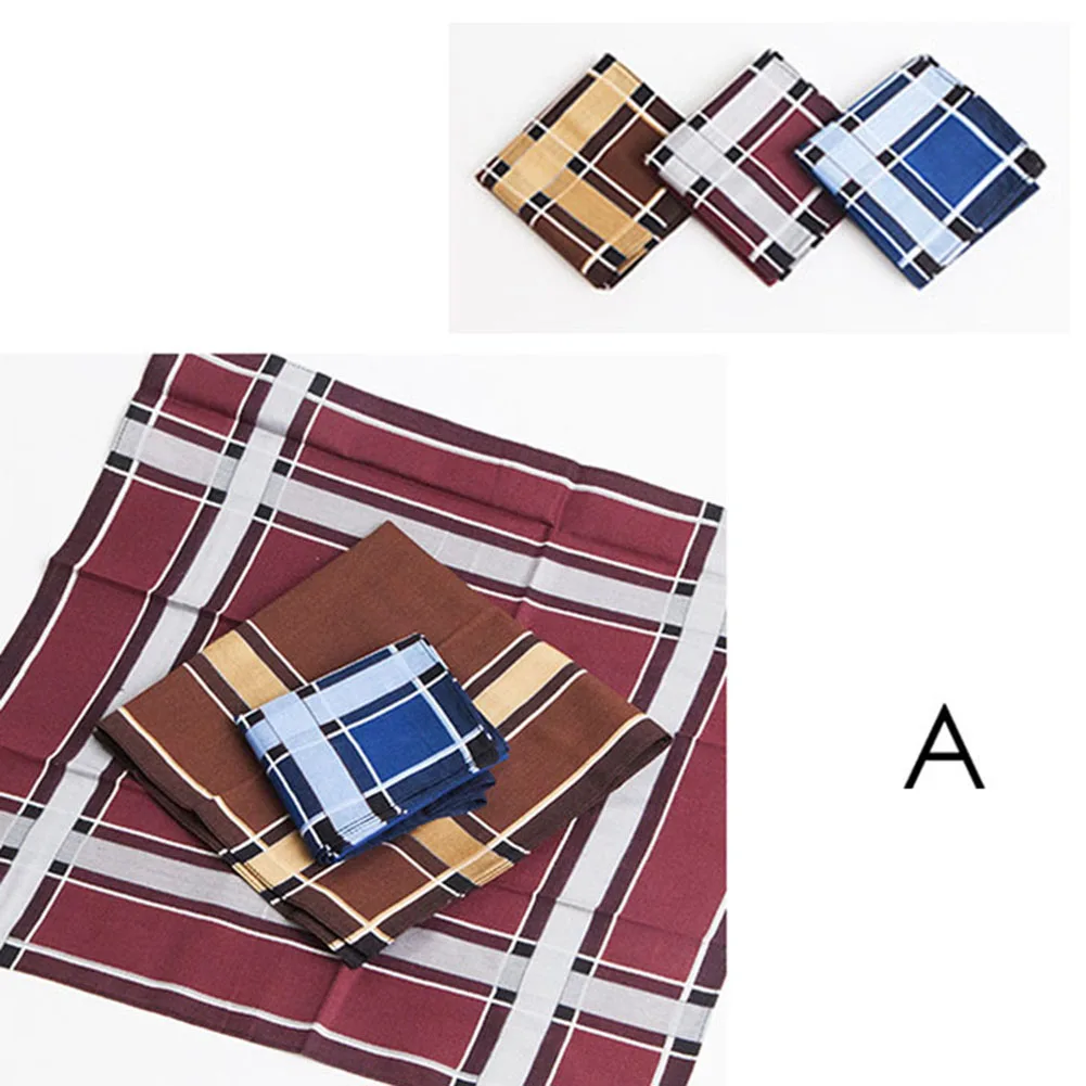 3 шт разноцветные клетчатые полосатые носовые платки мужские карманные