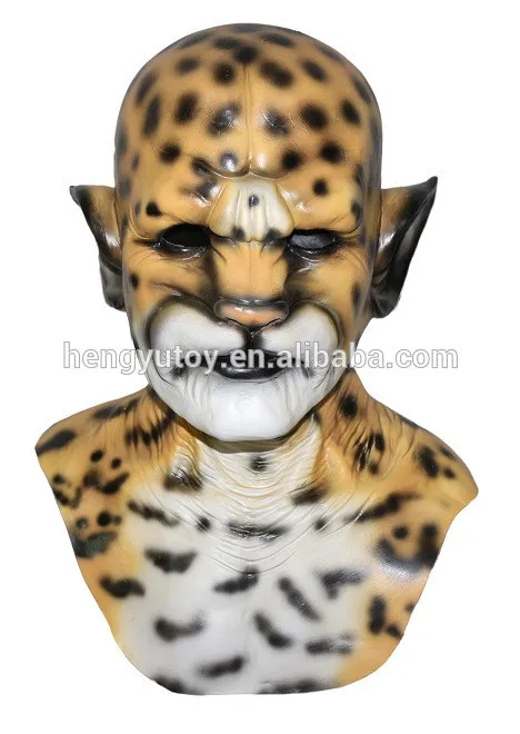 

Realistic High-quality Fancy Costume Latex Cheetah Full Head Mask Halloween Prop