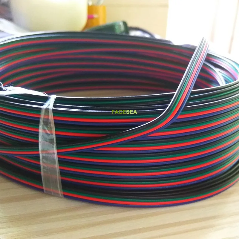 10m/20m/50m 2pin 3pin 4pin 5pin electrical Extension wire 22awg copper insulated Connector Cable For RGB LED Strip Tape | Обустройство