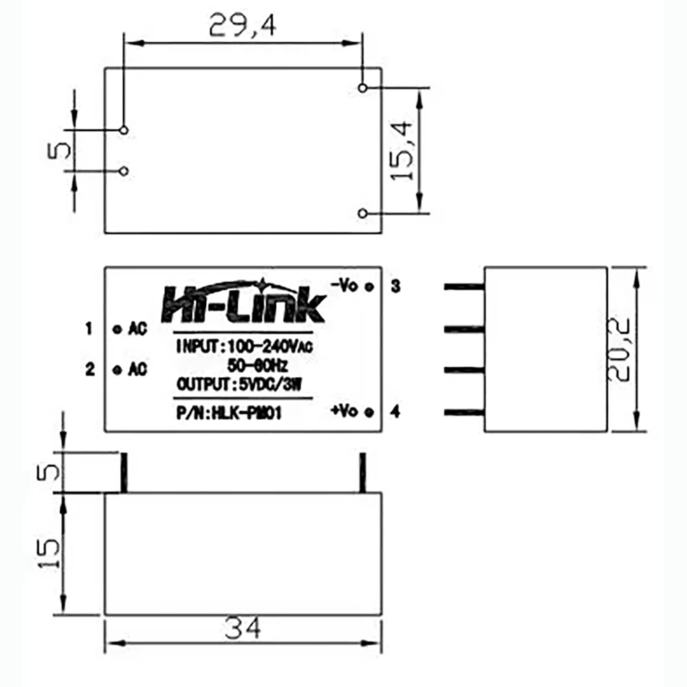 Изолированный силовой модуль переменного и постоянного тока 220 В поворотный 5