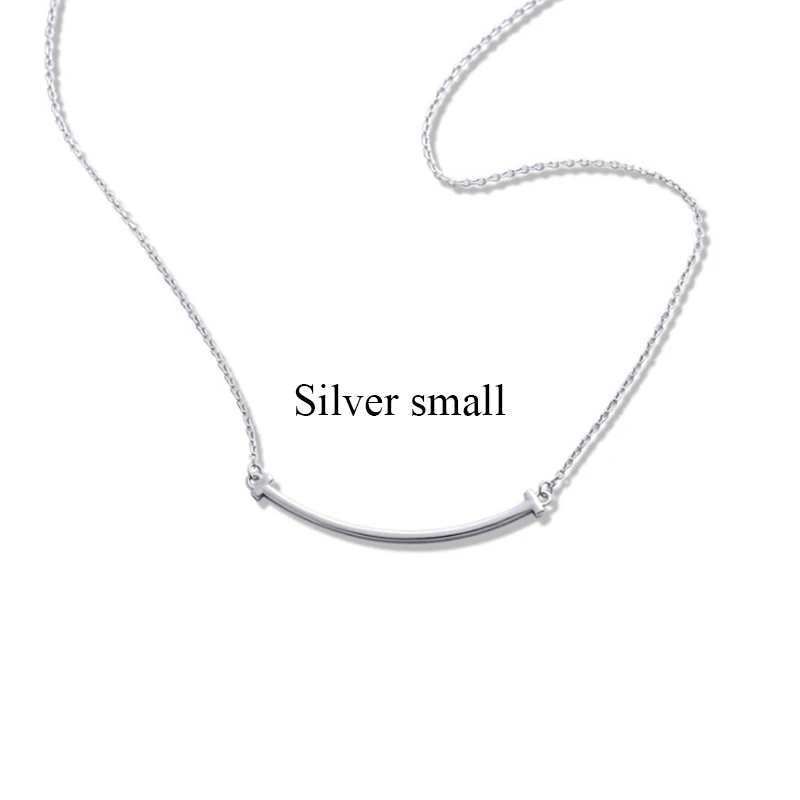 silver small Реальные. 925 пробы, серебряные ювелирные изделия, прямая АРКА, геометрическое ожерелье, Подвеска для женщин - Окраска металла: silver small