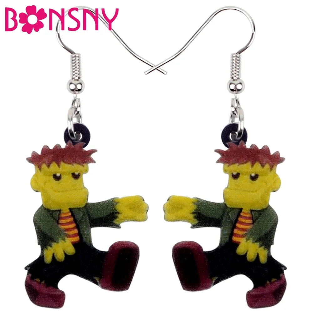 Bonsny акриловые серьги подвески в форме капли из мультфильма Счастливая ходьба