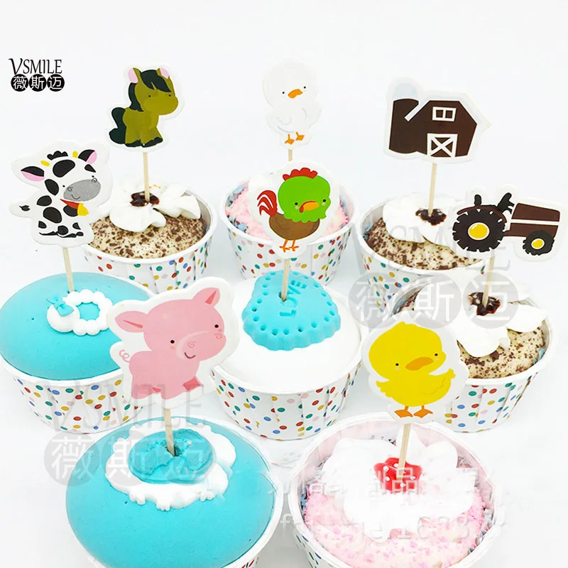 Новинка 24 шт. животные на ферме поросенок собака грузовик воздушный шар