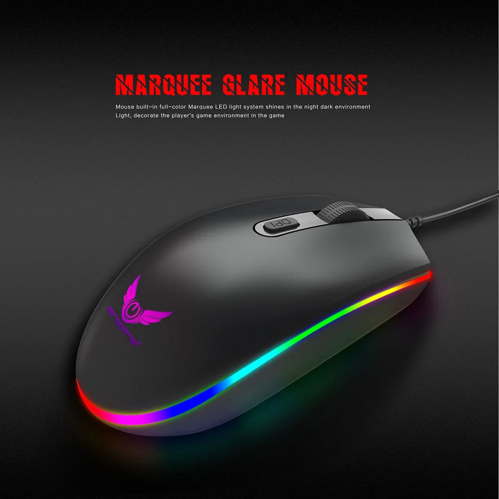 ZERODATE S900 игровая мышь 1600 точек/дюйм 4 кнопки RGB светодиодная подсветка оптическая