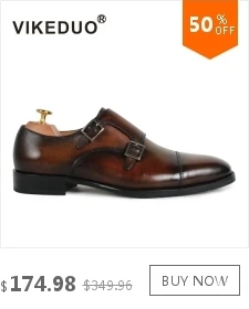 VIKEDUO/Винтажные модельные туфли для мужчин; коллекция года; однотонные офисные строгие туфли дерби из натуральной кожи; мужская обувь ручной работы; Zapatos