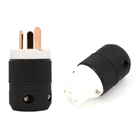 pair hi end pure copper au mains power plug male connector cable cord 3 pin hifi amp cd player