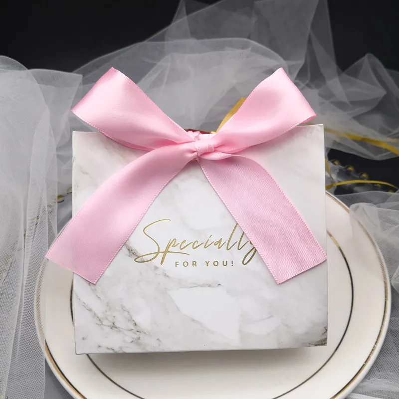 light pink ribbon 10 шт Серые Мраморные линии конфетные коробки для вечерние украшения стола/вечерние принадлежности/свадебные подарочные коробки - Цвет: light pink ribbon