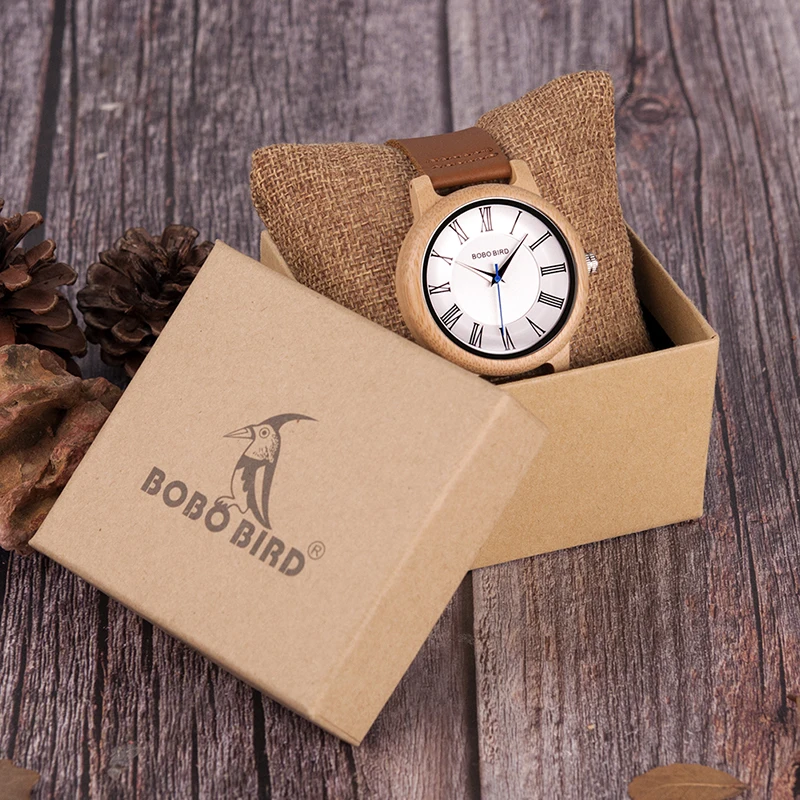 BOBO BIRD мужские часы с деревянным корпусом кварцевые часы для мужчин t Часы Простой Стиль циферблат с римскими цифрами J-Q15