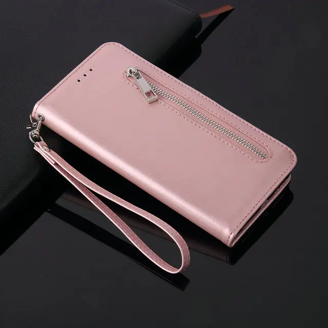 Rose gold Для Redmi Note 6 Pro чехол Xiaomi Redmi Note 7 Чехол, Роскошный футляр на молнии кожаный для Funda Redmi Note 7 Pro Чехол Note7 7Pro - Цвет: Rose gold