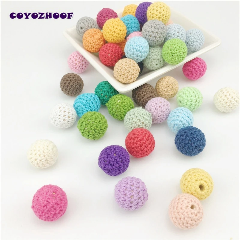 Детские деревянные вязаные крючком бусины 16 20 мм/50 шт.|crochet beads|wooden crochet beadsknitted beads |