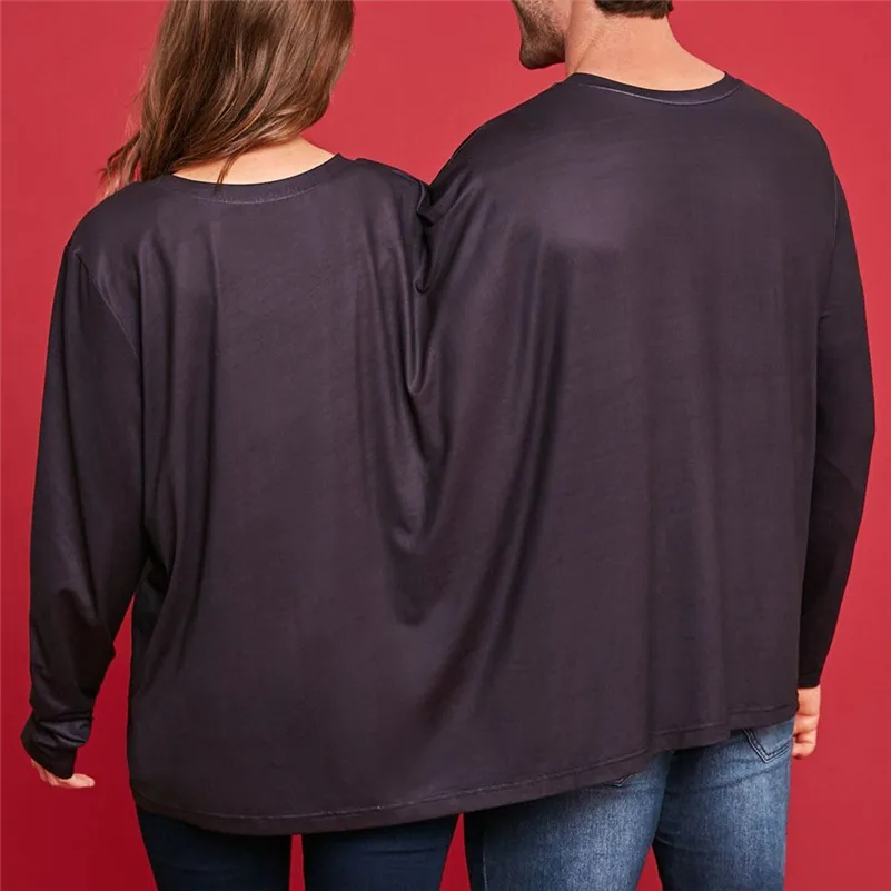 Озорной двойной Рождество Толстовка Твин Топ Mujer Verano сорочки для женщин Camisas Feminino
