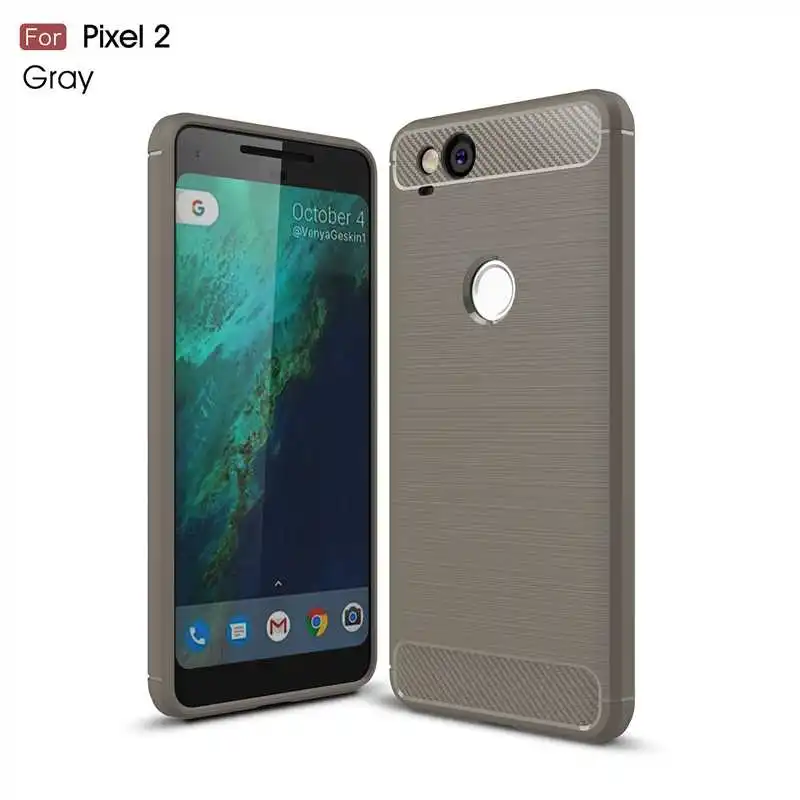 Shock Proof Soft Carbon Fiber TPU Case For Google Pixel 2 XL Cell Phone Cover |