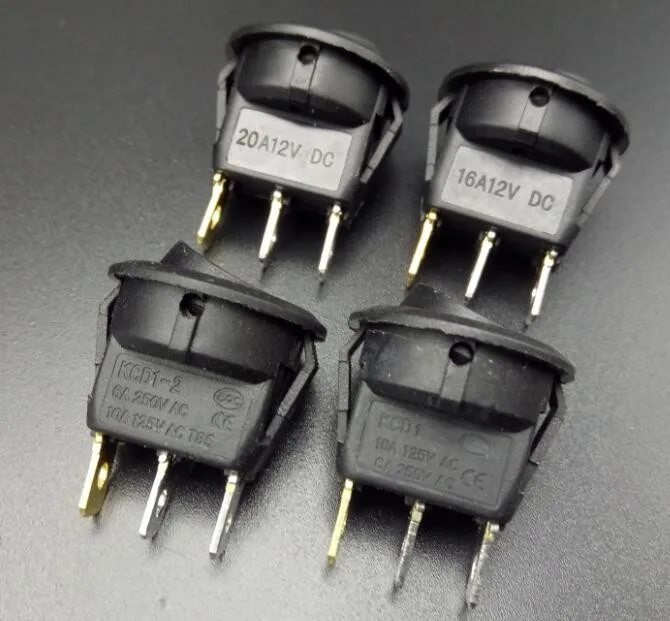 100 шт. dot переключатель 12V Светодиодный точечный светильник автомобиль лодка круглый Кулисный переключатель включения/выключения SPST 3 шпильки с светодиодный
