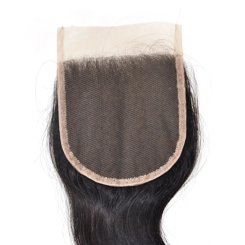 YONNA индийские Remy человеческие волосы 4*4 Кружева Закрытие тела волна средняя