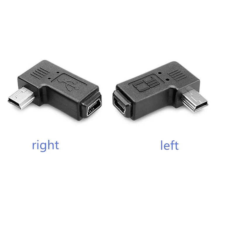Универсальный короткий правый + левый кабель 90 градусов Mini B male to USB Female