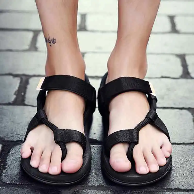 Пляжные сандалии; сандалии-гладиаторы для мужчин; Sandalias Hombre Heren Schoenen; Летняя обувь; повседневная обувь на липучке; мужские шлепанцы