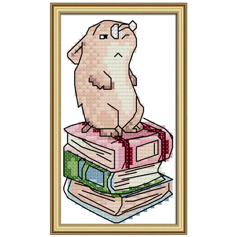 

Dr. hamster counted Cross Stitch 11CT 14CT Cross Stitch Set Wholesale DIY Cartoon Cross-stitch Kit Embroidery Needlework