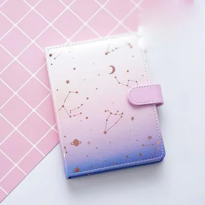 17.2X13CM Записная книжка из искусственной кожи в твердом переплете с изображением звездной звезды, блокнот-планировщик, стационарный блокнот, детский подарок, журнал путешественника - Цвет: 17.2X13CM