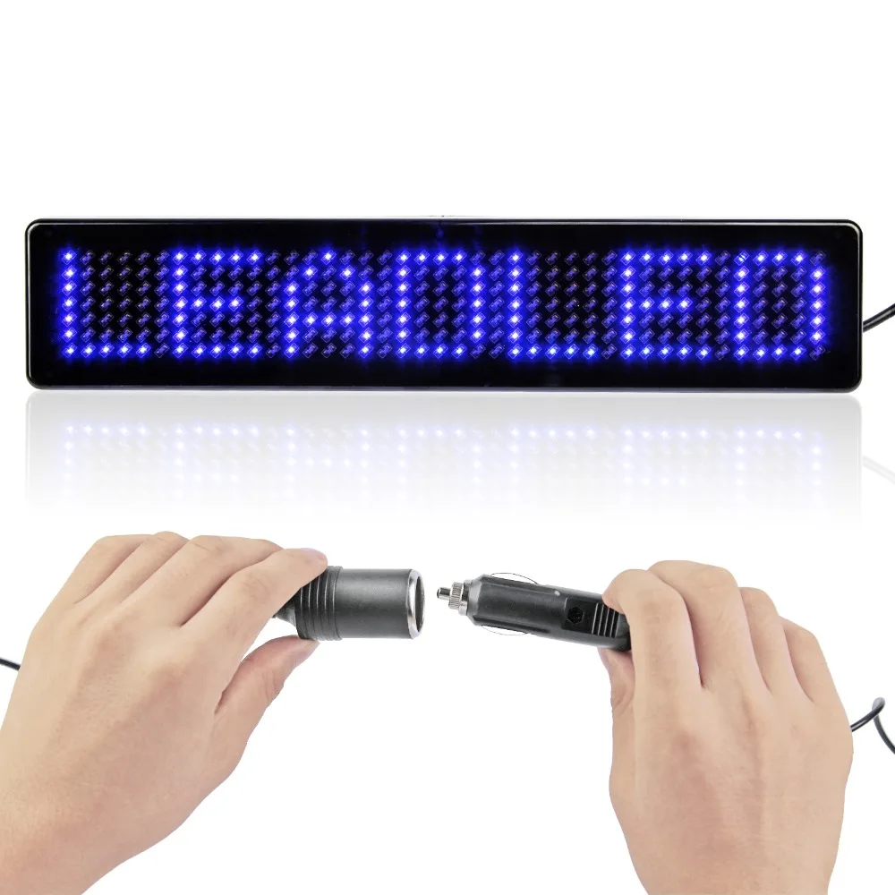 2PCS 9inch LED Car Display English Remote Control LED Car Sign Board LED Programmable Scrolling Message Display Screen Sign Lamp