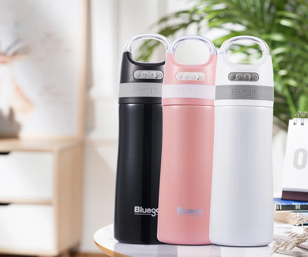 Bluetooth умная Спортивная музыкальная бутылка для воды из нержавеющей стали с двойными стенками с вакуумной изоляцией термос с беспроводным динамиком бутылка