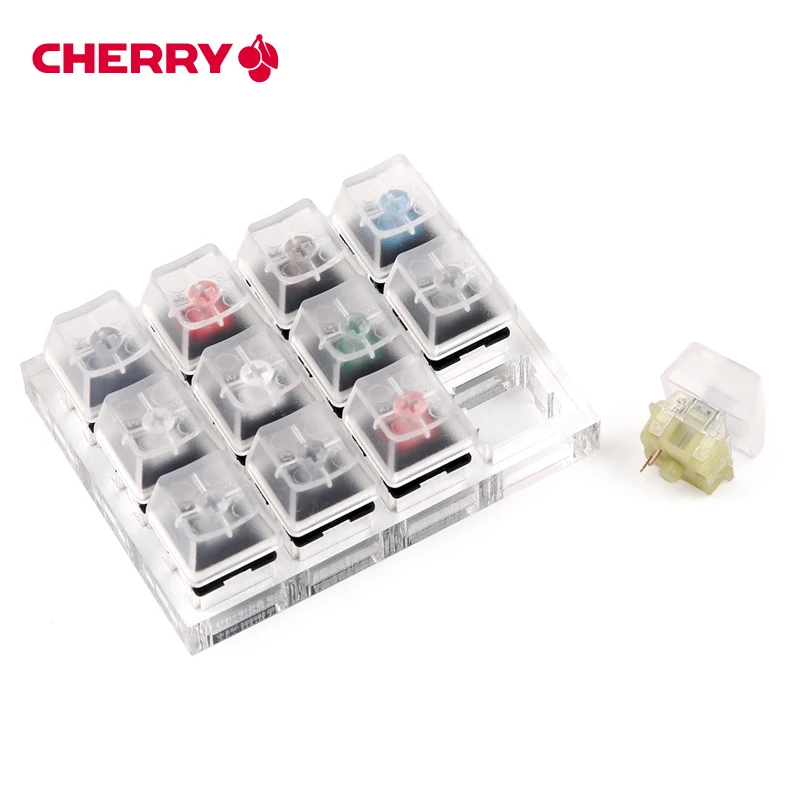 12 Cherry MX переключатели прибор для проверки Клавиатуры Комплект прозрачные брелки пробоотборник PCB механическая клавиатура полупрозрачные брелоки инструмент тестирования