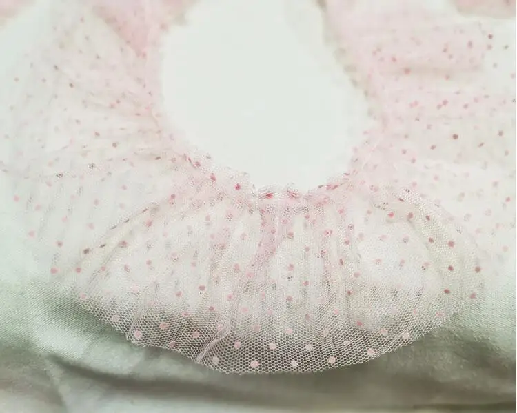 3 Meters Pink Ruffle Lace Mesh Fabric Wave Point Trims for Home Decoration Accessories 9cm | Дом и сад