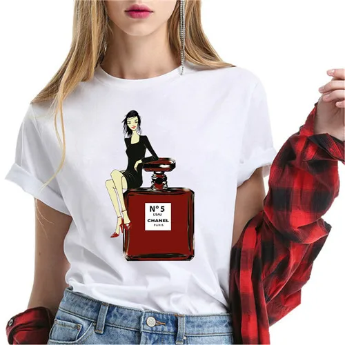 xne07 Tumblr хлопок Летние топы женские духи футболка Camisetas mujer Модные женские o-образным вырезом короткий рукав Koszule Damskie белый - Цвет: xne07