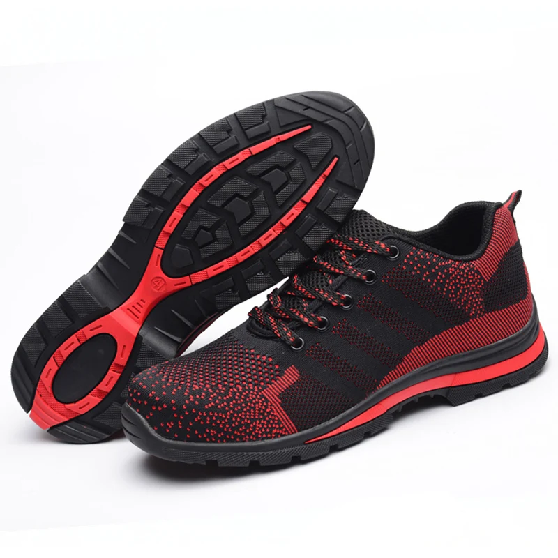 Воздухопроницаемая сетчатая уличная Мужская Рабочая обувь со стальным носком