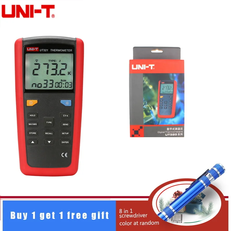 UNI-T UT321/UT322/UT325 свяжитесь Тип термометр; промышленное термометр/регулятор температуры с термопарным термометр с коробками