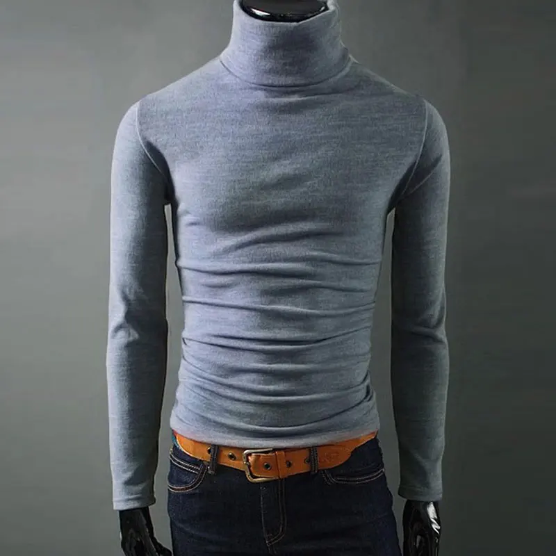 2017 г. новые модные мужские высокий воротник тонкий с длинными рукавами хлопковый