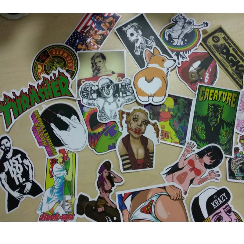 100 шт. забавные автомобильные наклейки s на мотоцикл чемодан домашний декор чехлы