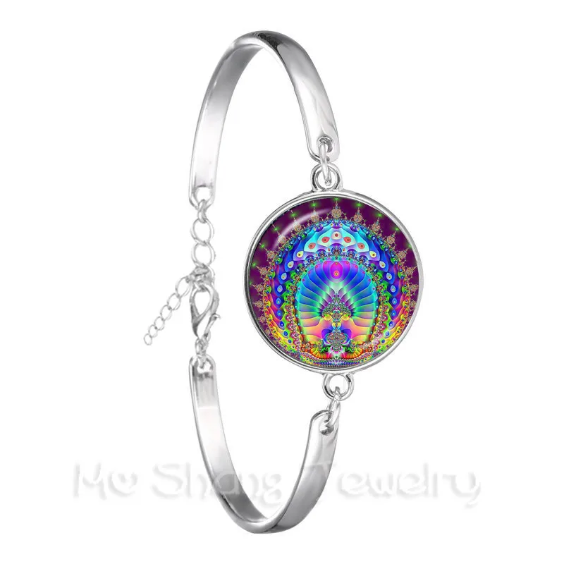 Tree of Life Meditation Leather Bracelet Handmade Chakra Jewelry 20mm Glass Cabochon Black/Brown Adjustable Bangle | Украшения и