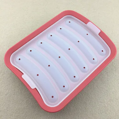 Red sausage mold DIY силиконовая форма для хот-догов, кухонный инструмент для приготовления пищи, домашняя форма для колбасы, форма для украшения тортов - Цвет: Red sausage mold