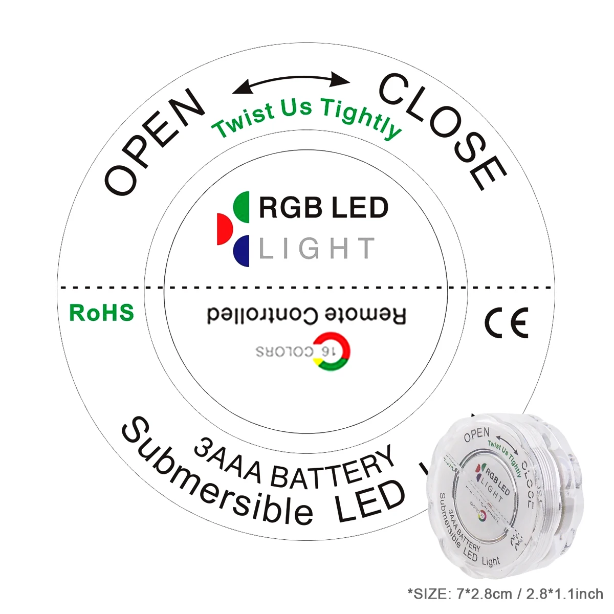 Подводный ночник с 10 светодиодами RGB погружной светильник дистанционным