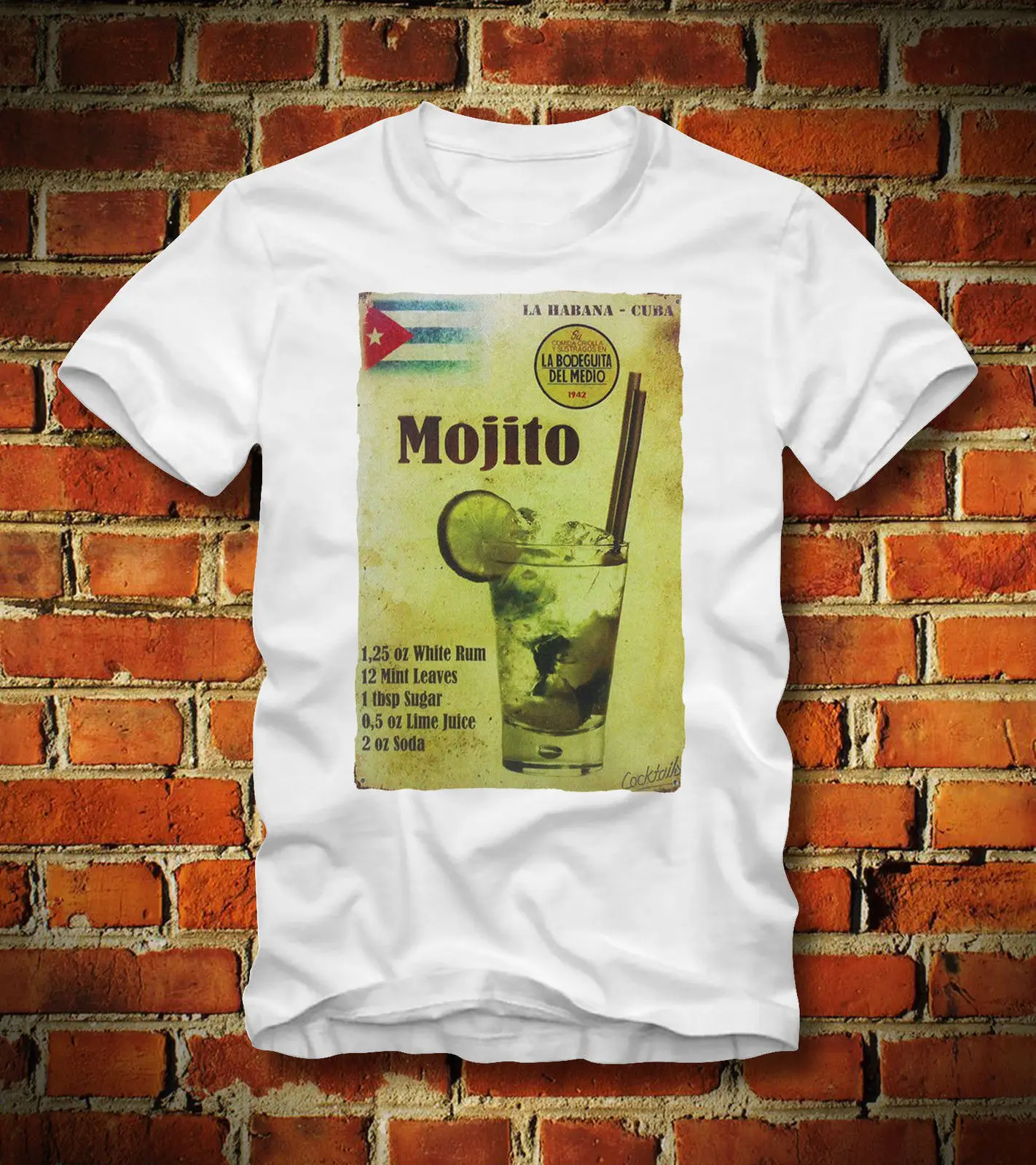 

Hot Sale 100% cotton T SHIRT MOJITO CUBA KUBA HAVANNA COCKTAIL ALKOHOL ALCOHOL REZEPT NEU Tee shirt