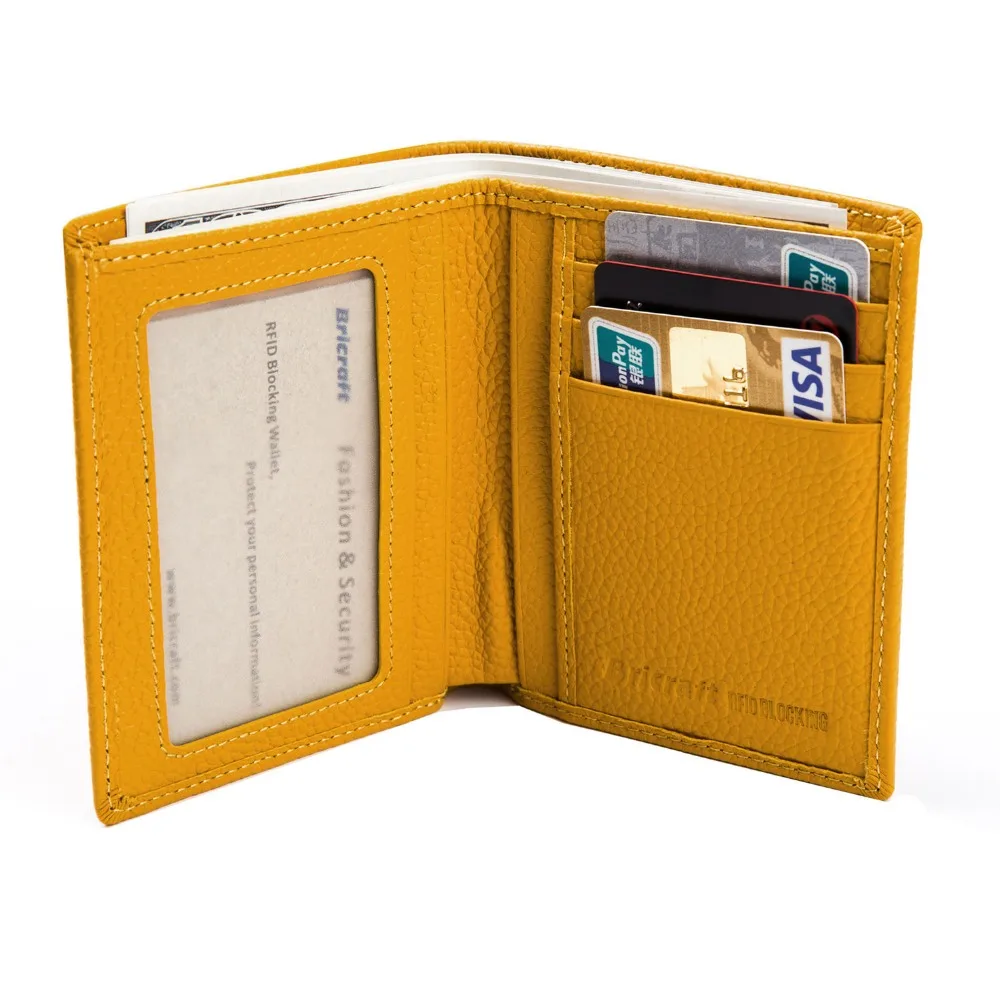 Вертикальные Женщин Кожаный Кошелек Блокирования RFID Кредитной Карты Держатель