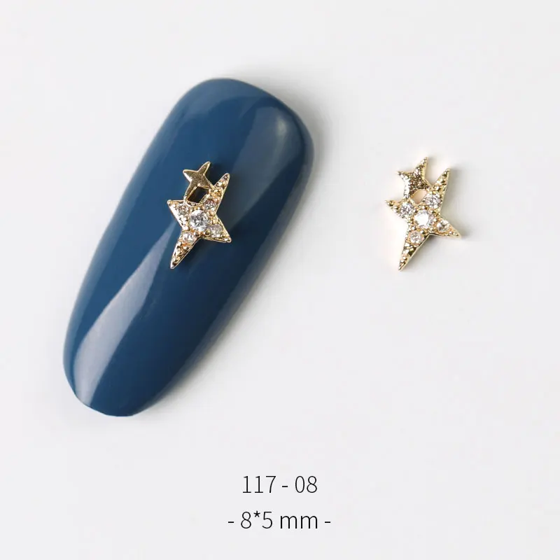 117-08 Новинка, 2 штуки, сплав, циркон, украшение для ногтей, роскошные циркониевые стразы, кисточка/Сердце/крыло, украшения для ногтей, высокое качество, длинные ногти - Цвет: 117-08
