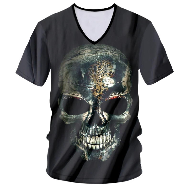 Футболка для тенниска с треугольным вырезом OGKB черная летняя футболка 3D принтом