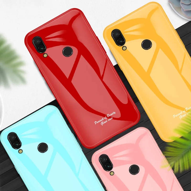 Для Xiaomi Redmi Note 7 чехол милый Macaron закаленное стекло противоударный для Pro Чехол